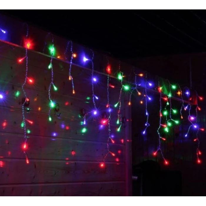 Instalație LED tip țurțuri, 300 LED-uri, 12 m, multicoloră – detalii