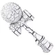 UB Kendama profesionala din lemn 18 cm model clasic cu design crapat culoare ALB