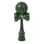 UB Kendama profesionala din lemn 18 cm model clasic cu design crapat culoare Verde/Negru
