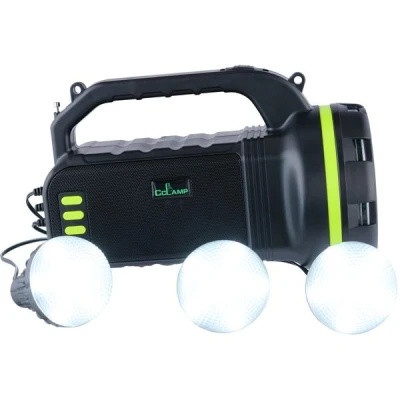 Kit solar CL-18 cu radio și lanternă 10W  + 3 becuri