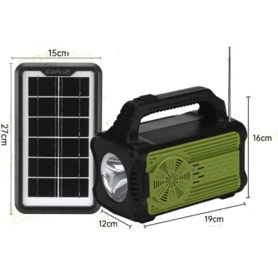 Kit solar GD-8075 cu lampa multifunctionala panou solar si 4 Becuri