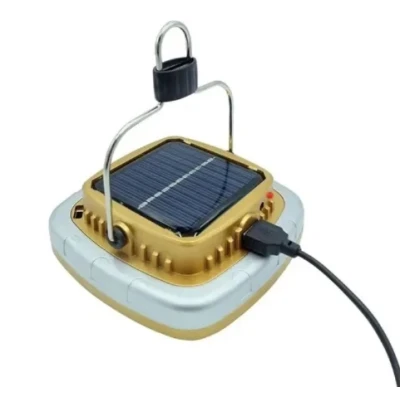 Lampa LED cu panou solar incorporat Andowl Q LED37 aurie