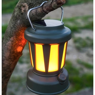 Lampa Solara de Camping LY18 Verde cu Maner