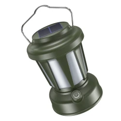 Lampa Solara Retro Camping LY18 Verde cu Maner Reincarcabila