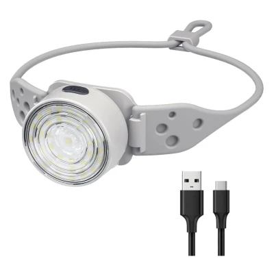 Lanterna de cap cu banda din Silicon Ajustabila cu Lumina Alba si Rosie