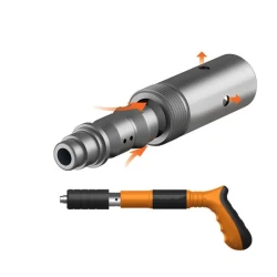 Mini Pistol manual pentru fixarea cuielor pe perete, accesorii si cutie transport incluse, Portocaliu