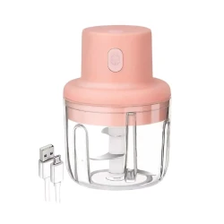 Mini Tocator Alimente si Legume cu Incarcare prin USB 45W ROZ