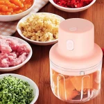 Mini Tocator Alimente si Legume cu Incarcare prin USB 45W ROZ