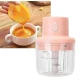 Mini Tocator Alimente si Legume cu Incarcare prin USB 45W ROZ