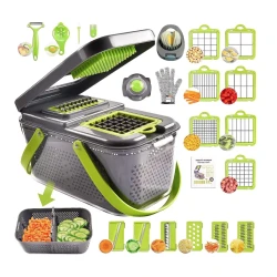 Mini Tocator de Legume 24-in-1: Mandolina de Bucatarie Multifunctionala