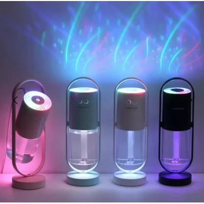 Mini umidificator 200 ml creativ cu LED si proiectie rotativa 360