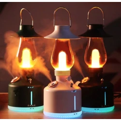 Mini umidificator ALB cu lampa vintage si schimbare de culoare 
