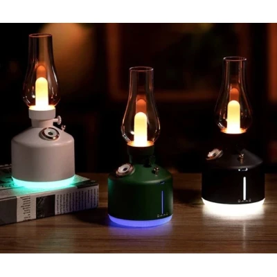 Mini umidificator NEGRU cu lampa fara capac si schimbare de culoare