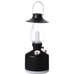 Mini umidificator NEGRU cu lampa vintage si schimbare de culoare 