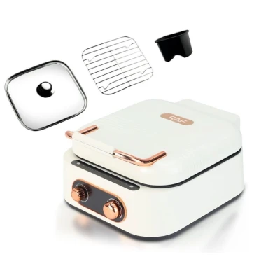 Multicooker RAF 3 In 1 Hot Pot Grill putere 1800W Alb