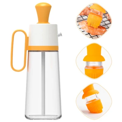 Oliviera cu perie dozatoare gradata si picurator pentru ulei/otet din sticla 550 ml