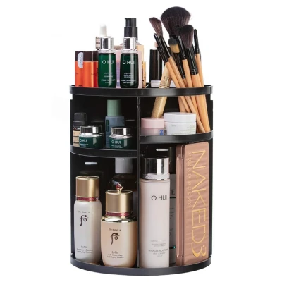 Organizator de Machiaj Circular 360 Grade Negru