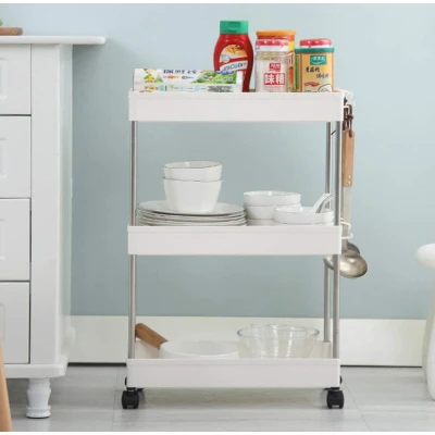 Organizator tip carucior multifuncional cu 3 rafturi Alb