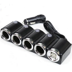 Priza auto 1504 cu 6 intrari  12V  In-Car negru MULTIPLICATOR