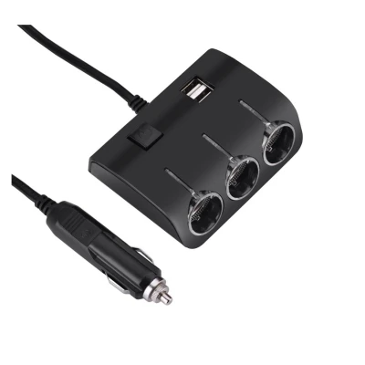 Priza auto cu 5 intrari NEON buton On/OFF 120W OLESON 1506