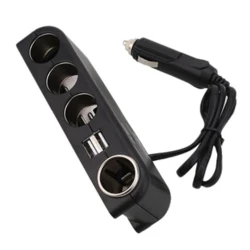 Priza auto No. 1525 cu 4 porturi de iesire si 2 USB