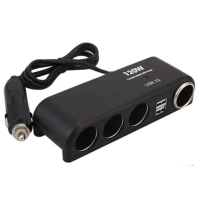 Priza auto No. 1525 cu 4 porturi de iesire si 2 USB