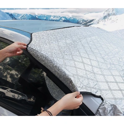 Protectie parbriz, XL husa geam auto, anti-inghet si parasolar, universal, prelata ARGINTIE 