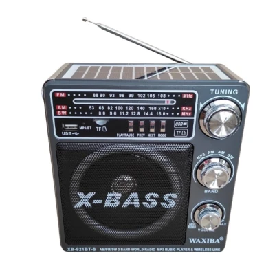 UB Radio cu Panou Solar XB-921 BT X-Bass mp3 player cu suport card sd/usb NEGRU