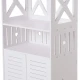 Raft de baie WPC alb Dulap 92x40x25 cm