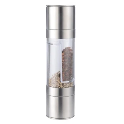 Rasnita 2 in 1 pentru piper si sare, Inox, Argintiu