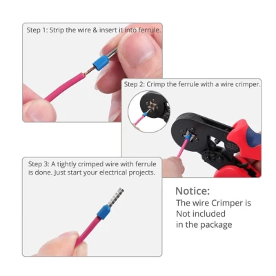 Set 1200 conectori de sertizare pentru cabluri Multicolori