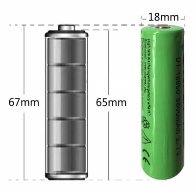 Set 2 Acumulatori X-Balong Li-Ion Tip 18650, 8800 mAh, 3.7V, terminal cu varf