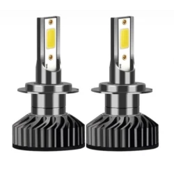 Set 2 becuri auto COB H11, 100W, lumina alb-rece, 12000 lumeni