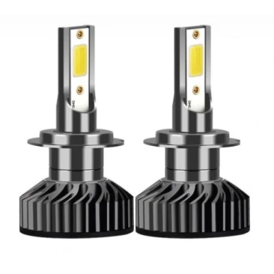 Set 2 becuri auto COB H11, 100W, lumina alb-rece, 12000 lumeni