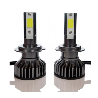 Set 2 becuri auto COB H11, 100W, lumina alb-rece, 12000 lumeni