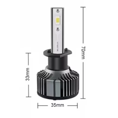 Set 2 becuri auto COB H1, 100W, lumina alb-rece, 12000 lumeni