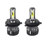 Set 2 becuri auto COB H4, 100W, lumina alb-rece, 12000 lumeni