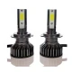 Set 2 becuri auto COB H7, 100W, lumina alb-rece, 12000 lumeni