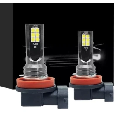 Set 2 becuri auto H11/H8 12 LED putere 80W temperatura 6000K