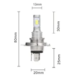 Set 2 Becuri auto H4 3570 cu doua faze 12 LED SMD putere 80W temperatura 6000K