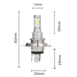 Set 2 Becuri auto H4 3570 cu doua faze 12 LED SMD putere 80W temperatura 6000K