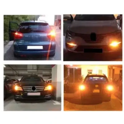 Set 2 Becuri LED Canbus 1156 Pozitie Portocaliu BA15S P21W 144 LED-uri