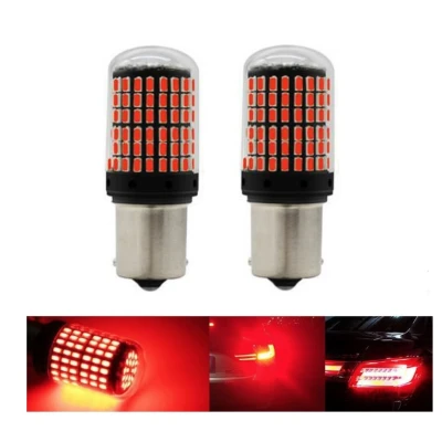 Set 2 Becuri LED Canbus 1156 Pozitie Rosu BA15S P21W 144 LED-uri