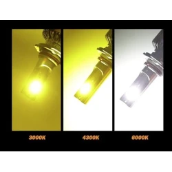 Set 2 Becuri Led H3 cu 3 Nuante De Culori (galben, alb, xenon)