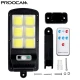 Set 2 Lampa Stradala Solara 150 LED COB cu 6 CASSETE cu Panou Solar  Senzor de Miscare  Lumina si Telecomanda Inclusa