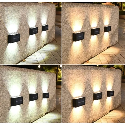 Set 2 Lampi Solare de Perete cu 3 led Iluminare Sus Jos