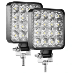 Set 2 Proiector PATRAT 16 led 12v-24v  48w  lumina alba 6000k Slim