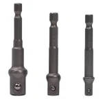 Set 3 adaptor priza Burghie cu tija 1/4" hexagonala 1/4-3/8-1/2''