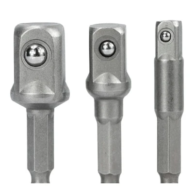 Set 3 adaptor priza Burghie cu tija 1/4" hexagonala 1/4-3/8-1/2''