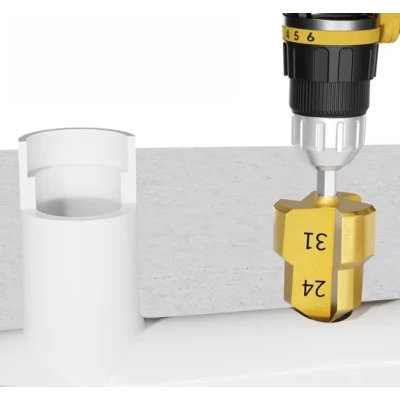 Set 3 burghie HSS aurie otel pentru tevi MMC PVC PPR